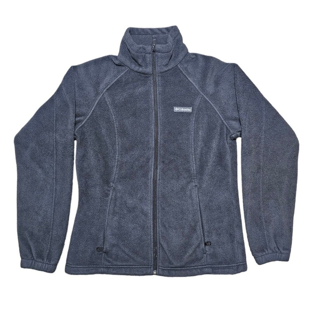 Columbia Jacket Women Medium Black Fleece Full Zip Long Sleeve Mock Neck